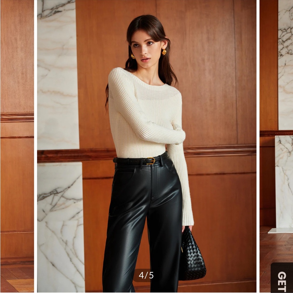 Panel Ribbed Slim Sweater - Picture 2 of 3